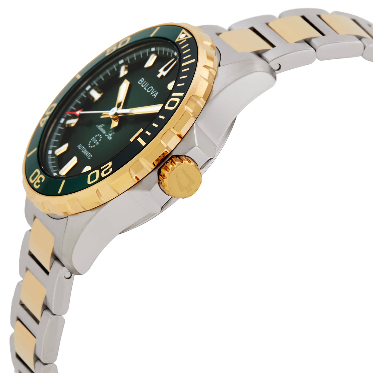 Bulova Marine Star Automatic Green Dial Mens Watch 98B467