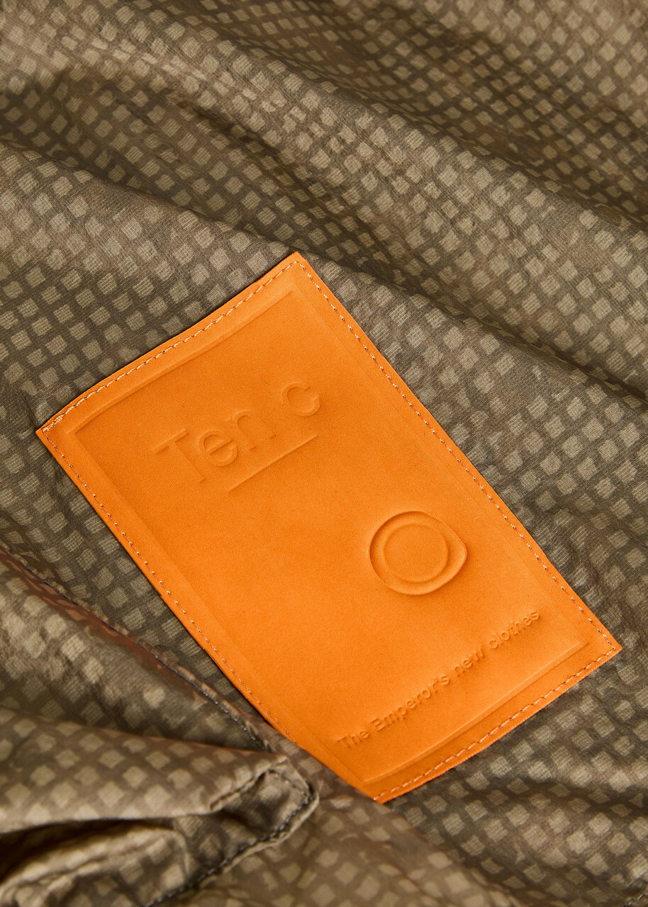 Ten C Skye Checked Hooded Shell Jacket Brown