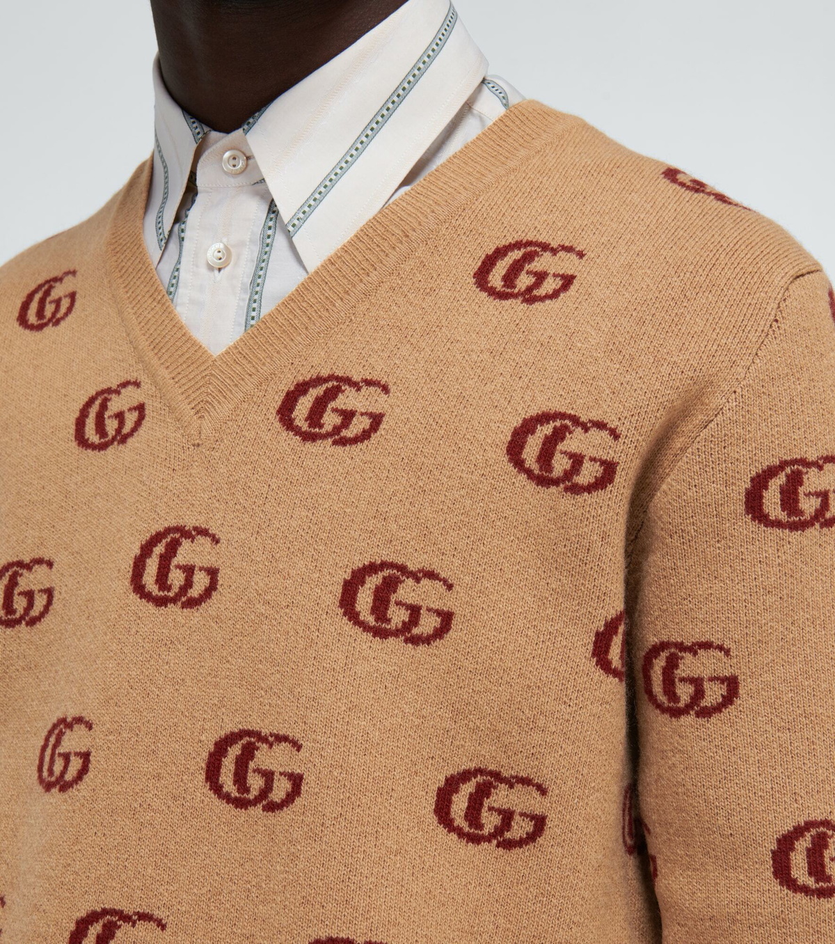 Gucci - Double G jacquard wool sweater Gucci