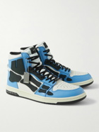 AMIRI - Skel-Top Colour-Block Leather and Nubuck High-Top Sneakers - Blue