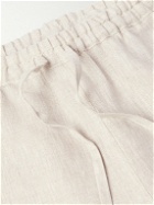 Loretta Caponi - Straight-Leg Linen Drawstring Shorts - Neutrals
