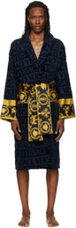Versace Navy 'I Heart Baroque' Bathrobe