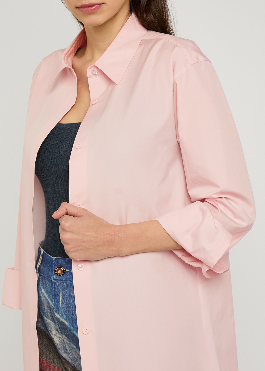 Gabriela Hearst Reyes Logo-embroidered Cotton-poplin Shirt Light Pink
