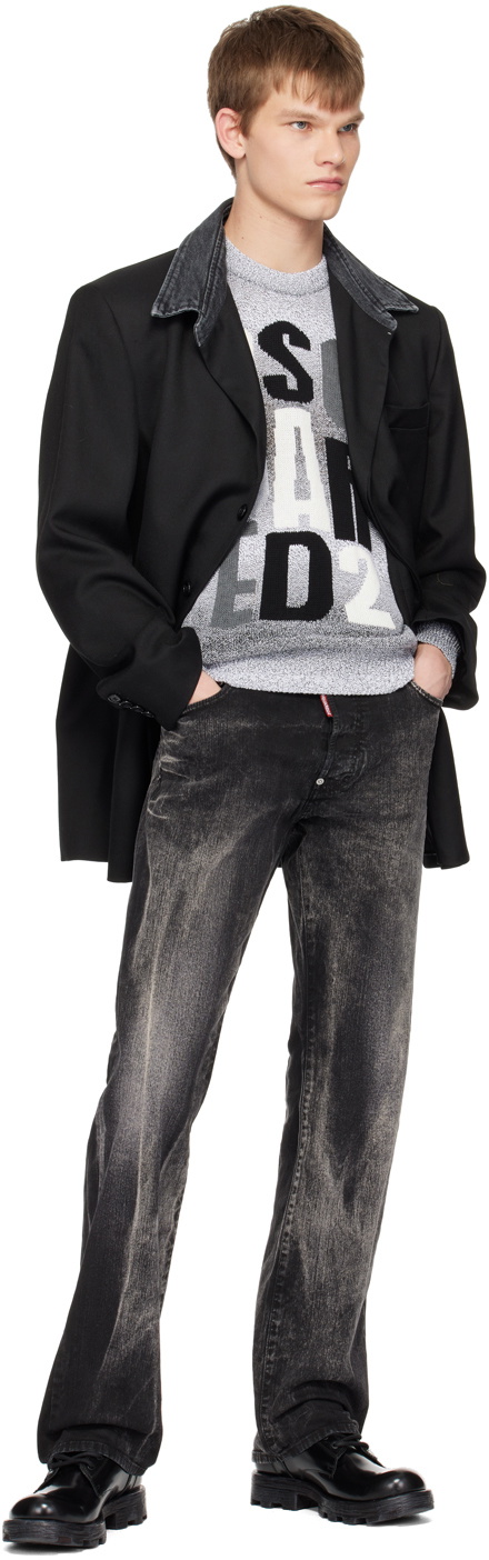 Dsquared2 Gray Jacquard Sweater
