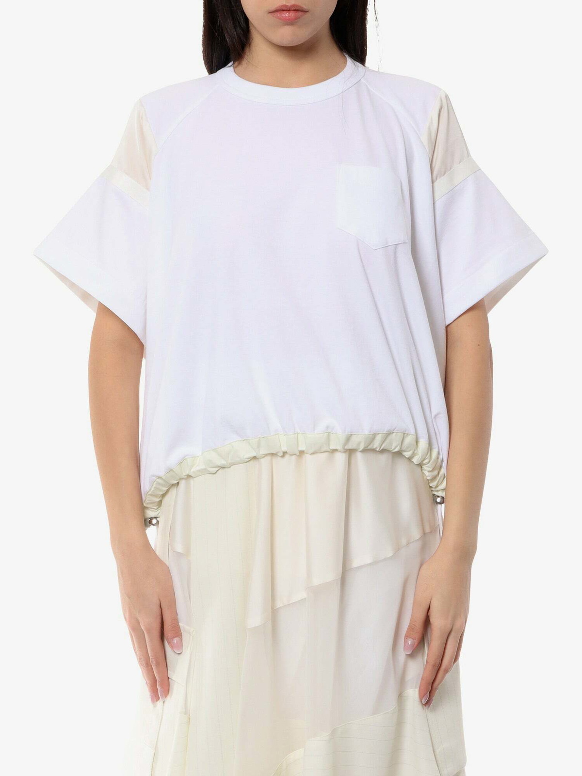 Sacai White Cotton T-Shirt