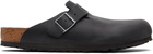Birkenstock Black Regular Boston Oiled Leather Slip-on Loafers