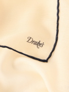 Drake's - Logo-Print Silk and Wool-Blend Gauze Pocket Square
