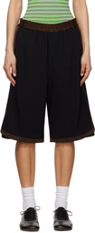 Wales Bonner Black & Brown Ossie Shorts