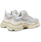 Balenciaga - Triple S Nubuck, Leather and Mesh Sneakers - Men - White