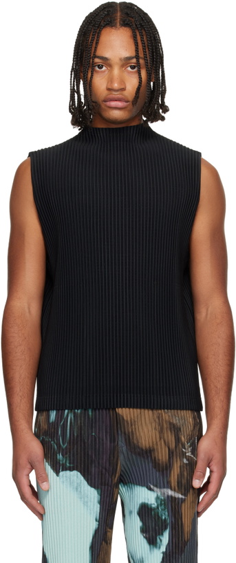 Photo: HOMME PLISSÉ ISSEY MIYAKE Black Monthly Color July Tank Top