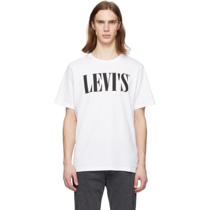 Photo: Levis White 90s Serif Logo Relaxed T-Shirt