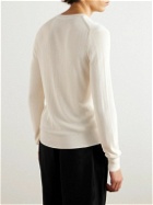 TOM FORD - Ribbed Silk-Blend Henley Shirt - White