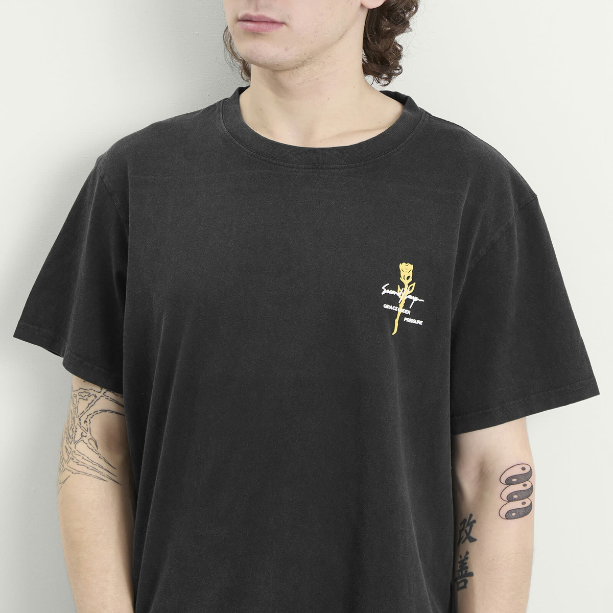 Second/Layer Men's Second Layer Baby Baggy Rose T-Shirt in Black