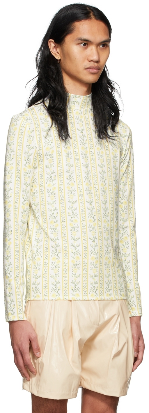 Tanner Fletcher White Floral Lonnie Turtleneck