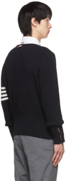 Thom Browne Navy Seed Stitch 4-Bar Sweater