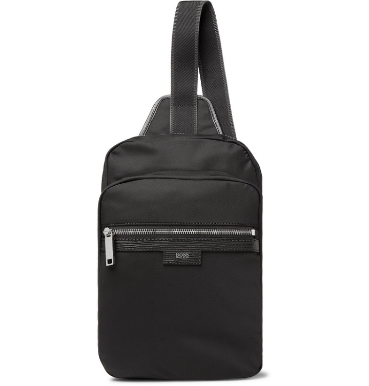 Photo: Hugo Boss - Meridian Leather-Trimmed Shell Backpack - Black