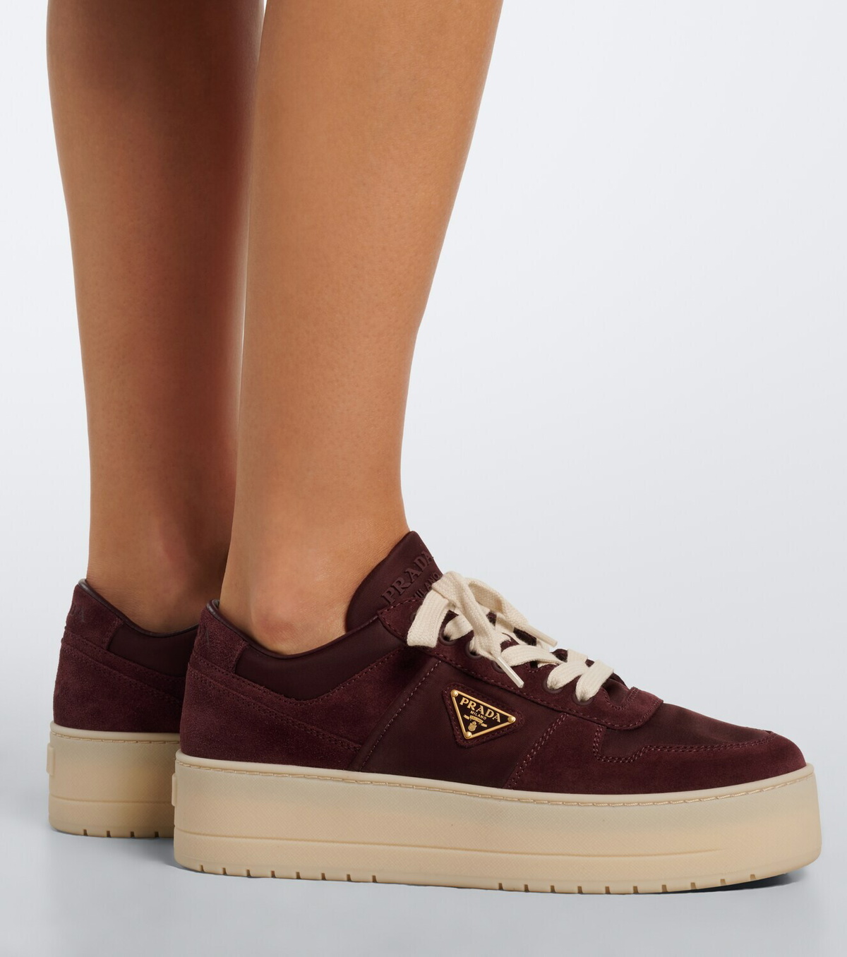 Prada Downtown Bold Re-Nylon and suede sneakers