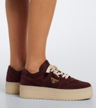 Prada Downtown Bold Re-Nylon and suede sneakers