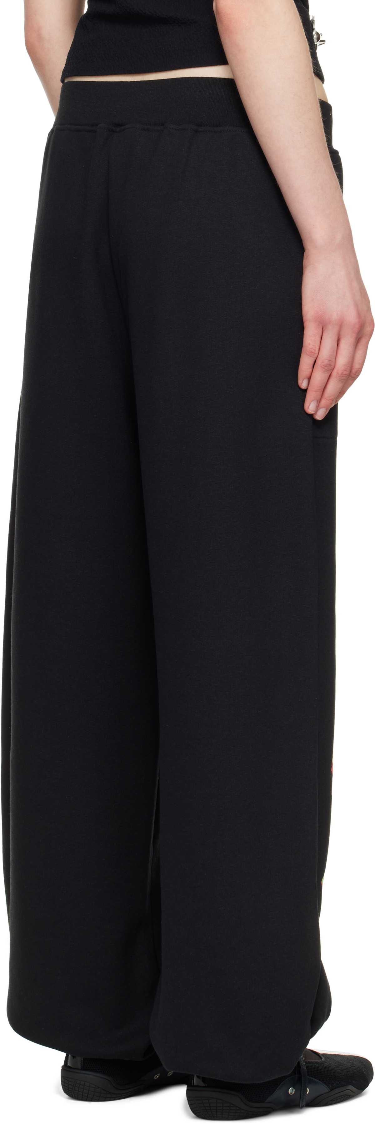 Chopova Lowena Black Rosebud Sweatpants
