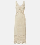 Rabanne Embellished crochet cotton midi dress