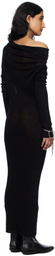 Ann Demeulemeester Black Barbro Dropped Shoulder Knit Midi Dress