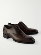 TOM FORD - Elkan Burnished-Leather Oxford Shoes - Brown