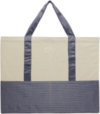 Gohar World Off-White & Blue 'Gohar' Tote