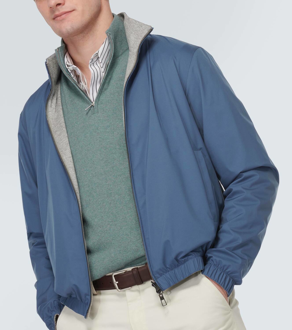 【未使用級】Loro Piana BOMBER ボンバージャケット リバーシブル ロロ・ピアーナ・ボンバージャケット マイクロファイバー