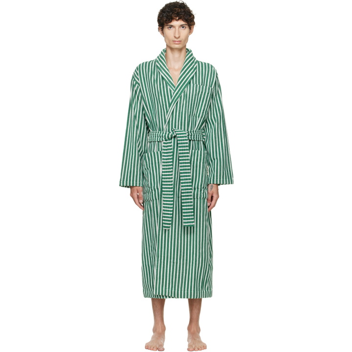 Photo: Tekla Green & White Terry Classic Bathrobe