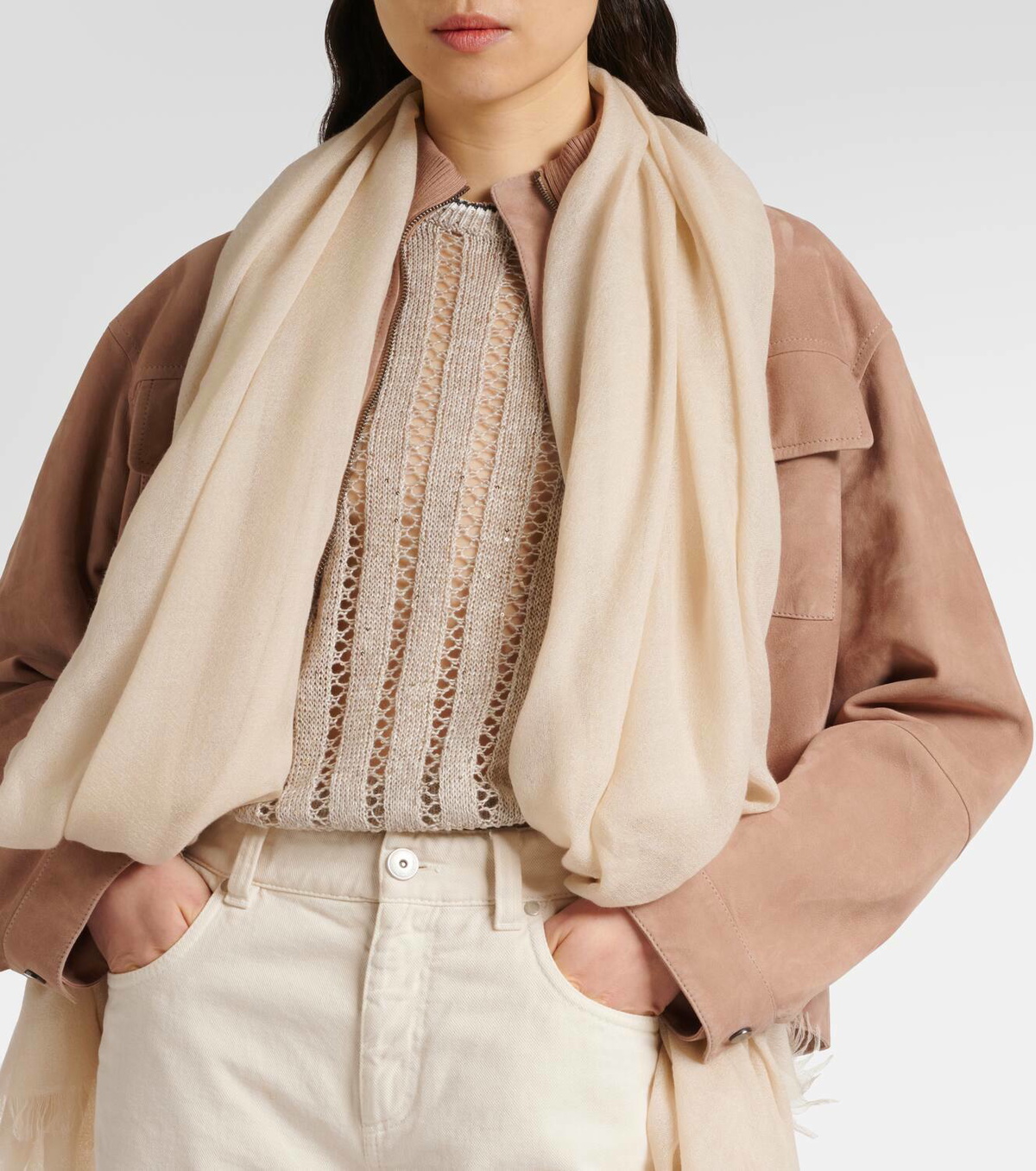Brunello Cucinelli Cashmere and silk scarf Brunello Cucinelli