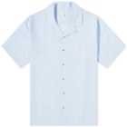 Sunspel Men's Waffle Vacation Shirt in Cool Blue