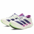 Adidas Running adidas Adizero Adios Pro 4 Sneaker in White/Collegiate Purple/Lime Burst