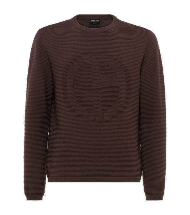 Photo: Giorgio Armani Logo wool-blend sweater