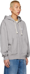 Acne Studios Gray Patch Zip-Up Hoodie