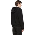 Neil Barrett Black Faux-Fur Retro Modernist Hoodie