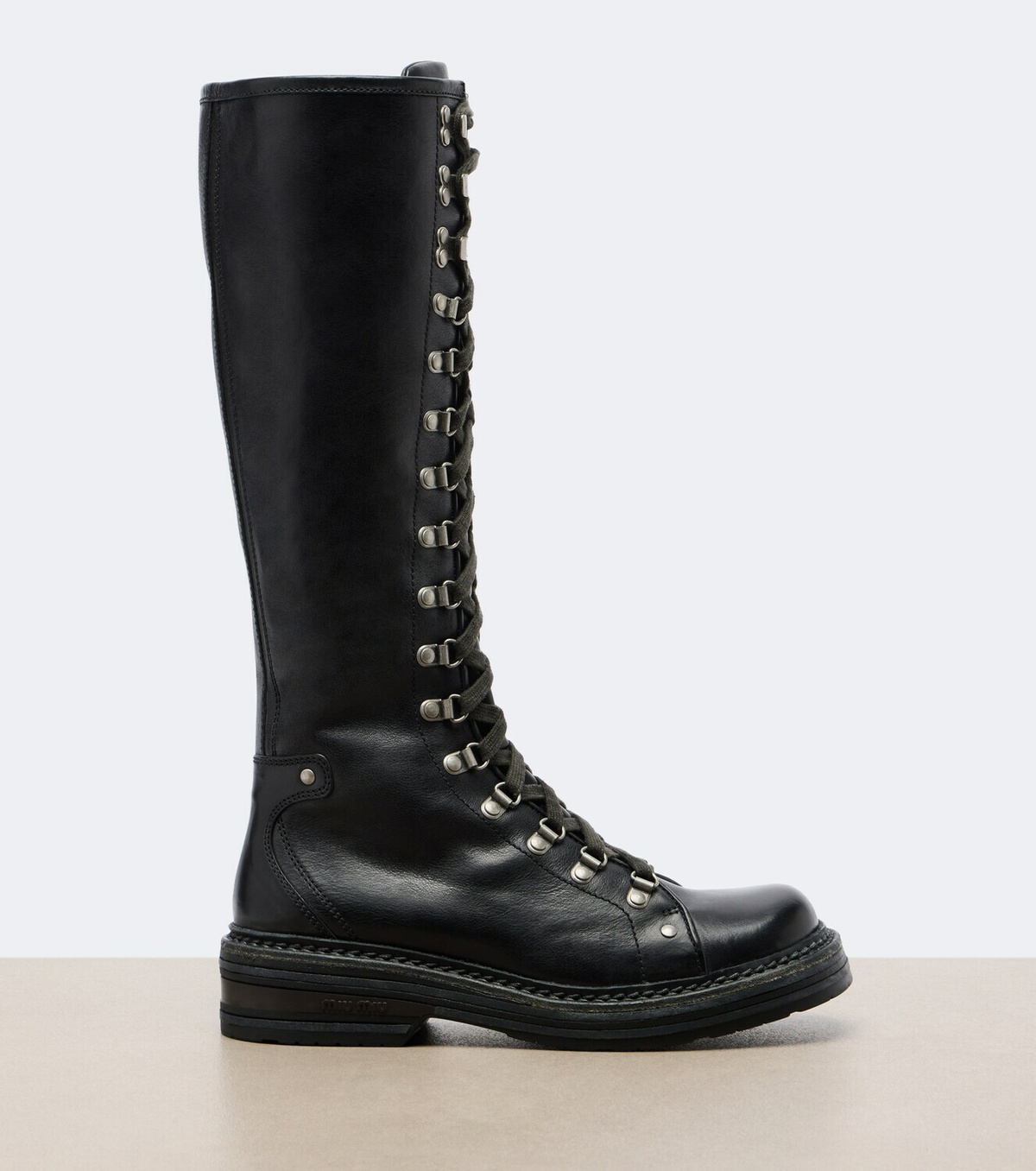 Miu Miu Leather lace-up boots