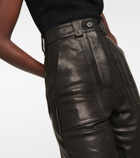 Khaite - High-rise straight-leg leather pants