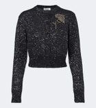 Erdem Cropped embellished alpaca-blend cardigan