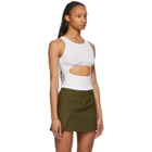 Sandy Liang White Riblet Tank Top