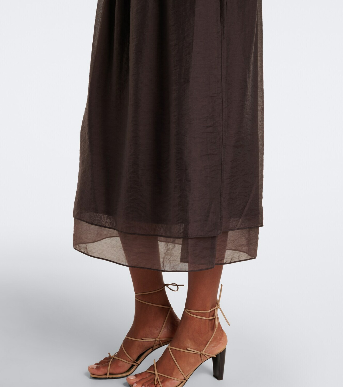 Vince Shirred rIbbed-knit midi dress