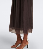 Vince Shirred rIbbed-knit midi dress