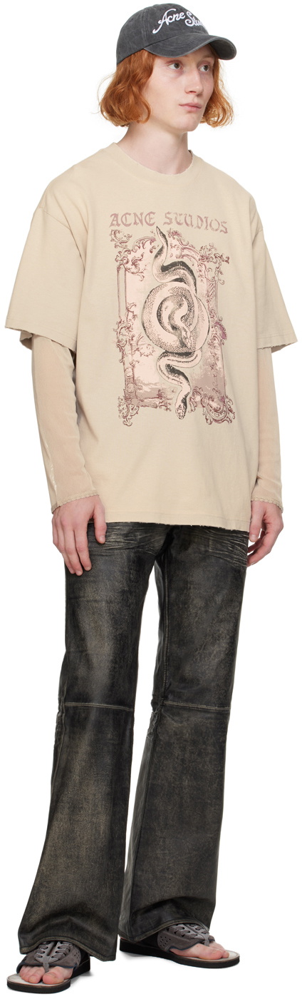 Acne Studios Tan Layered Long Sleeve T-Shirt Acne Studios Acne Studios Tan Layered Long Sleeve T-Shirt Acne Studios