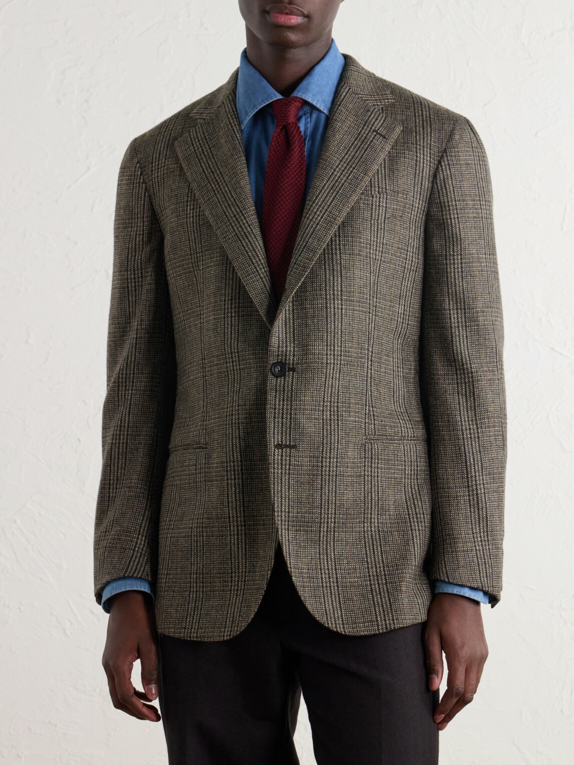 J. Mueser - Waverly Prince of Wales Checked Virgin Wool-Tweed Blazer - Green