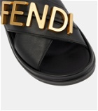 Fendi Logo leather sandals