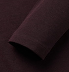 Isaia - Mélange Cotton-Piqué Polo Shirt - Burgundy