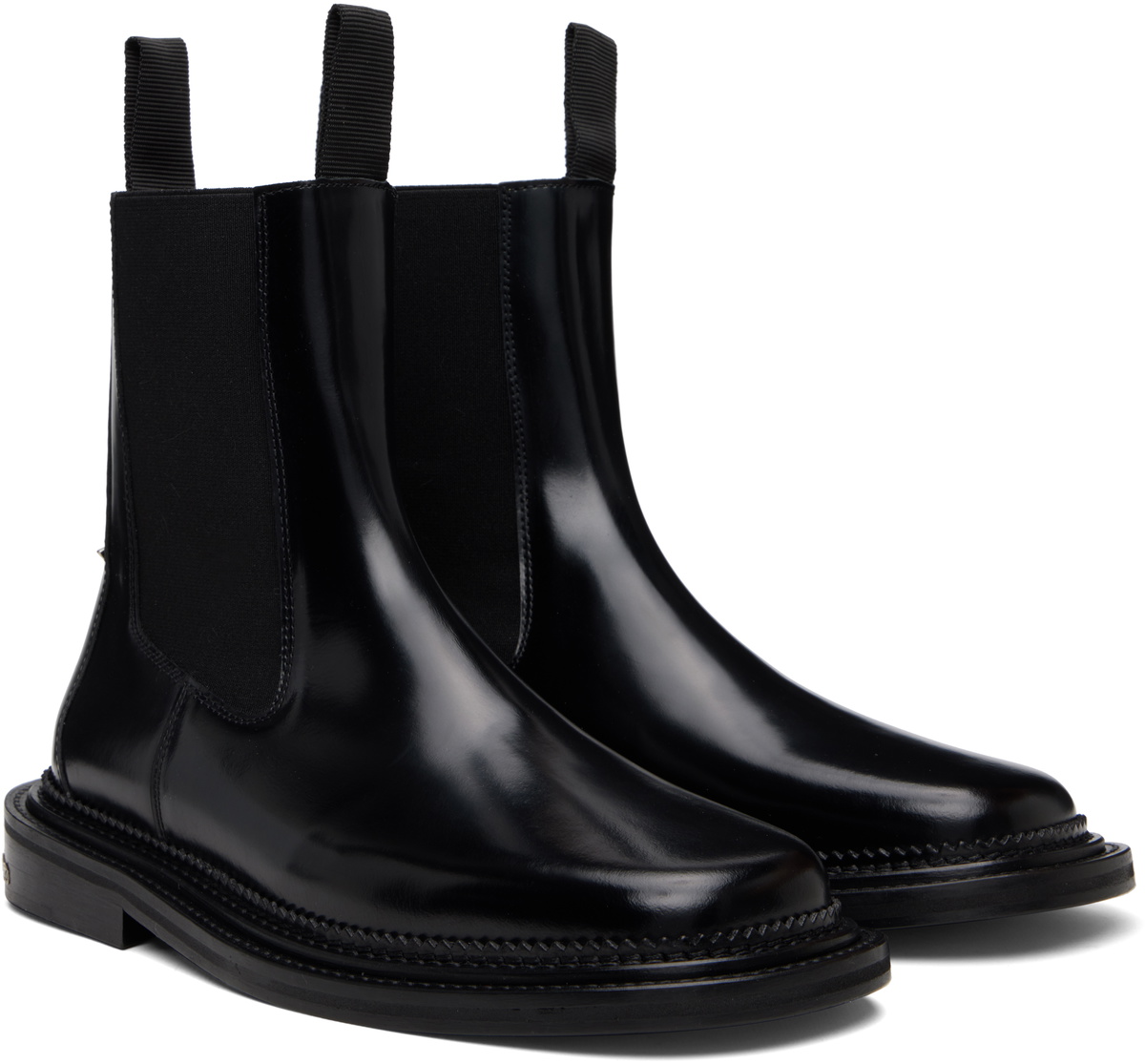 Toga Virilis Black Leather AJ1295 Chelsea Boots