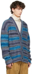 Wooyoungmi SSENSE Exclusive Blue Stripe Cardigan