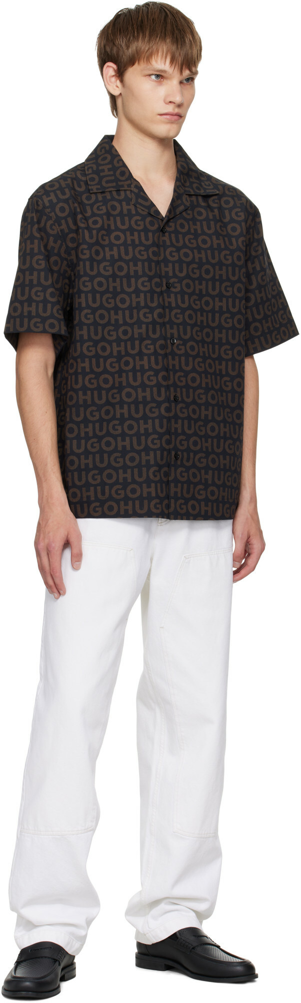 Hugo Black Perforated Loafers