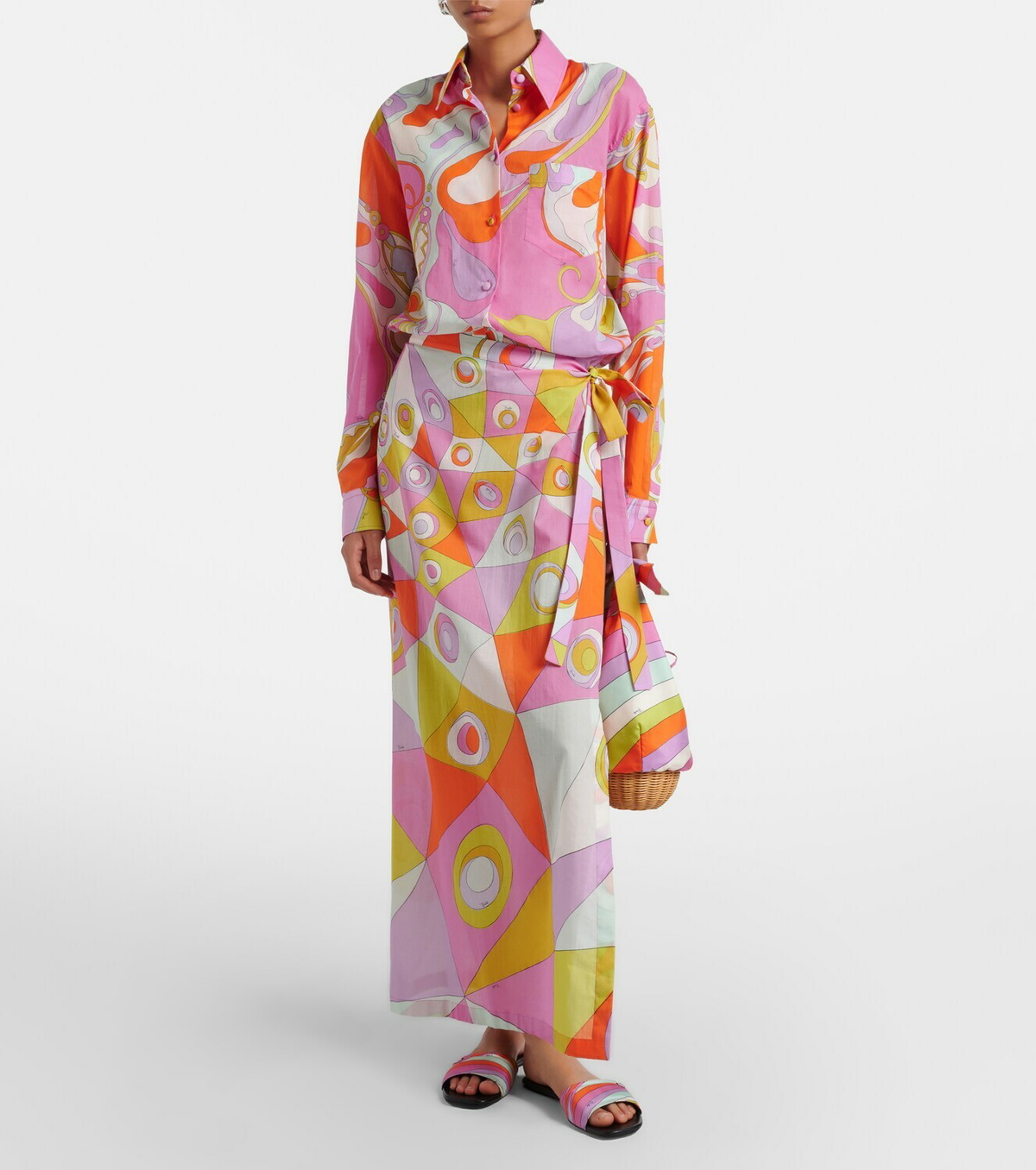 Pucci Orchidee cotton beach cover-up