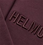 Helmut Lang - Logo-Embroidered Fleece-Back Cotton-Jersey Hoodie - Burgundy